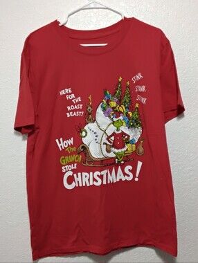 How the Grinch Stole Christmas! Red Women's Graphic Tee Size Xl